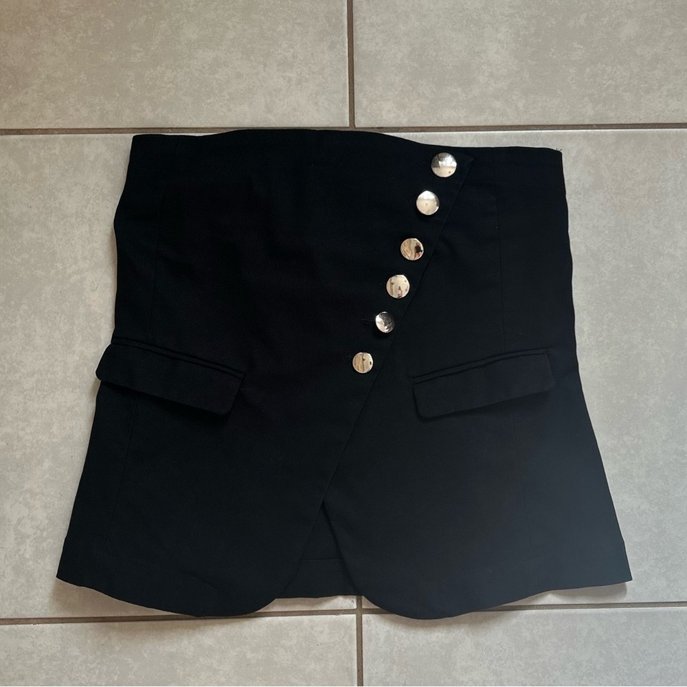Zara Black top with Silver Buttons